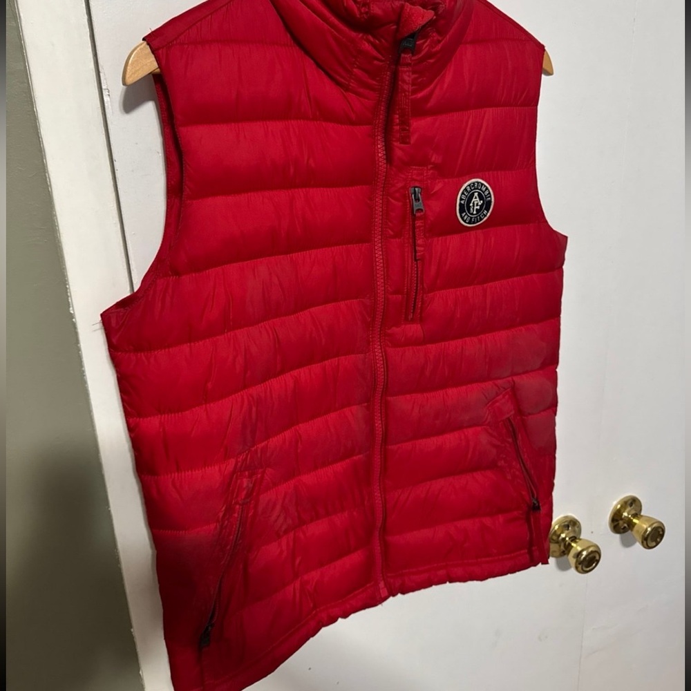 Abercrombie and fitch Red Puffer Vest with Logo